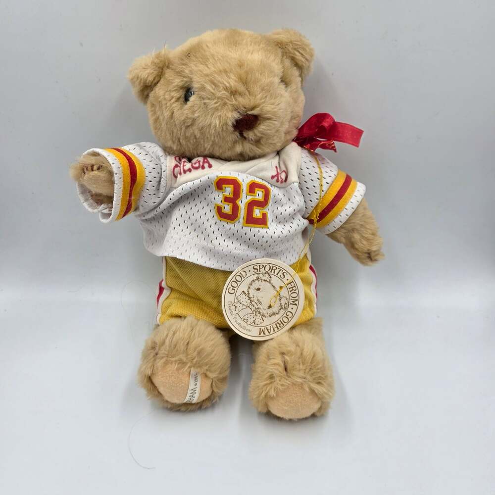 Vintage 1985 Gorham Greek Life Sorority Teddy Bear Plush NWT Jersey 32 Chi Omega